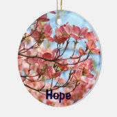 Hoopgeschenken die siervoorwerpen hangen Roze Dogw Keramisch Ornament (Links)