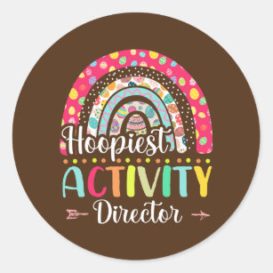 Hoopiest Activity Director Polka Dot Rainbow Ronde Sticker