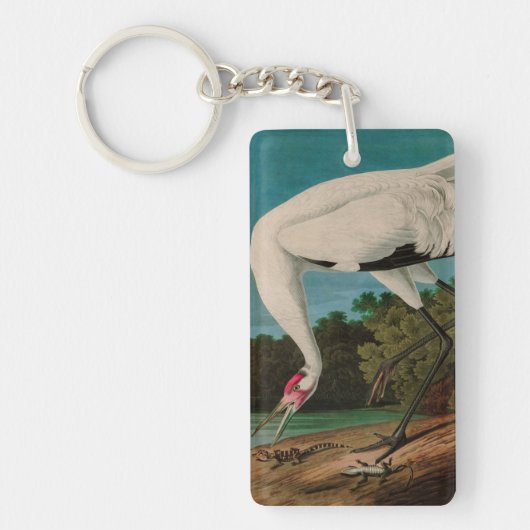 Hooping Crane Birds of America Audubon Print Sleutelhanger (Voorkant)