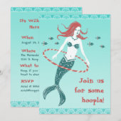 Hooping Mermaid Party Kaart (Voorkant / Achterkant)