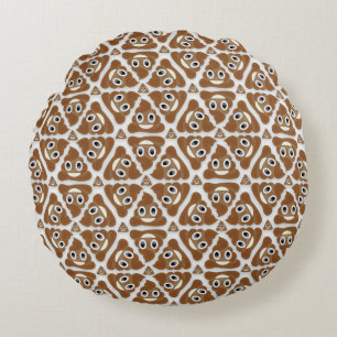 hoopje poep emoji rond kussen