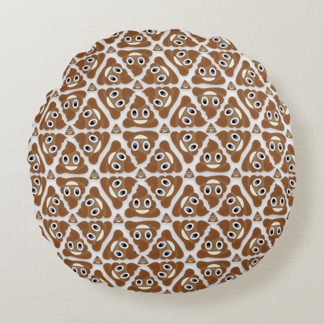hoopje poep emoji rond kussen (Voorkant)