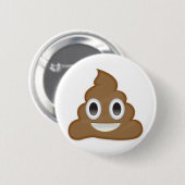 hoopje poep emoji ronde button 5,7 cm (Voorkant /achterkant)