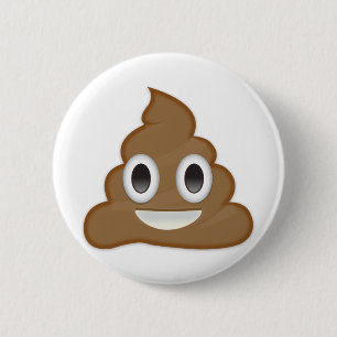 hoopje poep emoji ronde button 5,7 cm
