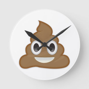 hoopje poep emoji ronde klok