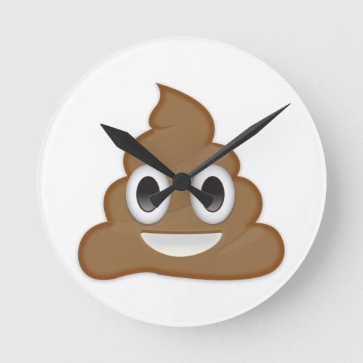 hoopje poep emoji ronde klok (Voorkant)