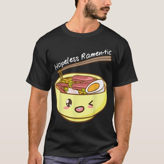 Hooploze Ramentic Kawaii Bowl van Ramen en Chopsti T-shirt (Voorkant)