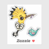 Hoopoe Bird Cartoon Sticker (Vel)