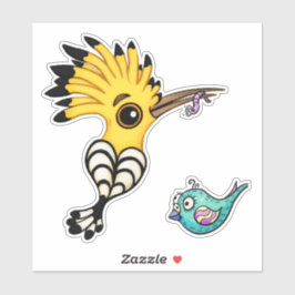 Hoopoe Bird Cartoon Sticker