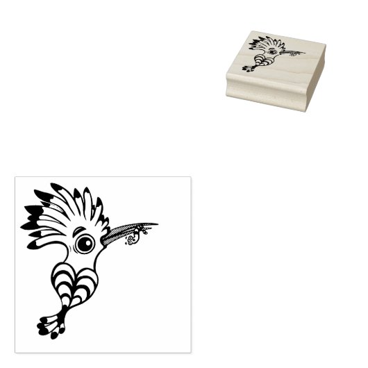 Hoopoe Bird Rubberstempel (Gestempeld)