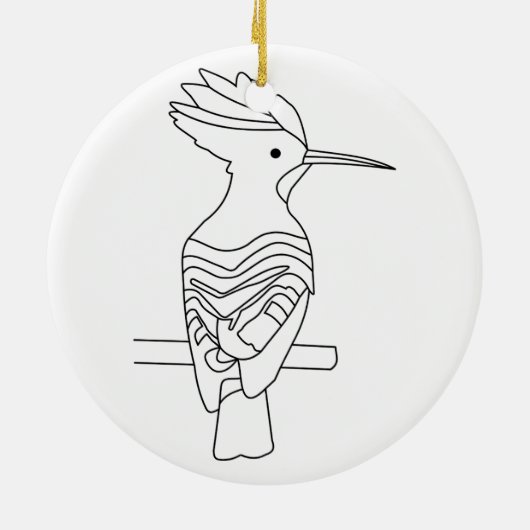 Hoopoe-Ornament Keramisch Ornament (Achterkant)