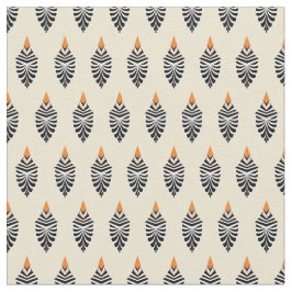 Hoopoe Vogel Geometrisch Patroon op Gebroken Wit Stof