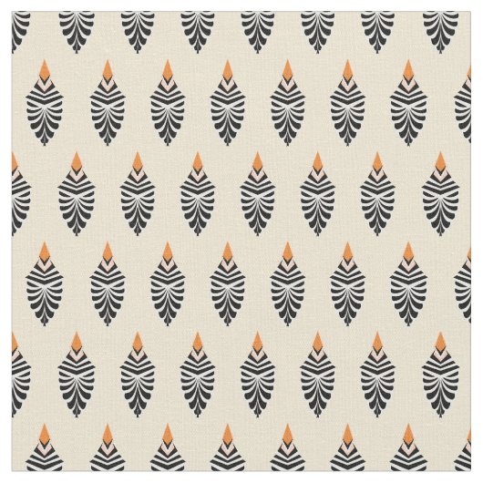 Hoopoe Vogel Geometrisch Patroon op Gebroken Wit Stof (Close Up)