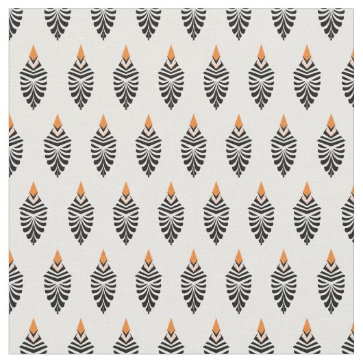 Hoopoe Vogel Geometrisch Patroon op Wit Stof (Close Up)