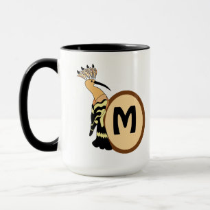 Hoopoe Whimsical Bird Monogram Mok