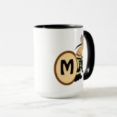 Hoopoe Whimsical Bird Monogram Mok (Voorkant rechts)