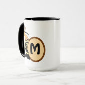 Hoopoe Whimsical Bird Monogram Mok (Voorkant links)