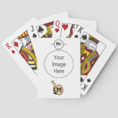 Hoopoe Whimsical Bird Monogram Pokerkaarten (Achterkant)