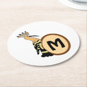 Hoopoe Whimsical Bird Monogram Ronde Kartonnen Onderzetter (Gebogen)