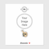 Hoopoe Whimsical Bird Monogram Sticker (Vel)