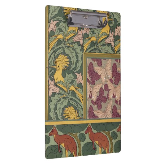 Hoopoes & Jimson Weed Birds & Floral Art Nouveau Klembord (Rechts)