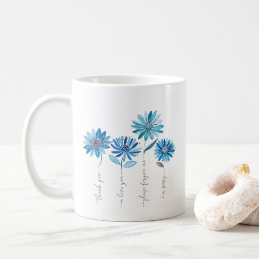 Ho'oponopono & Blue Flowers Koffie Mok (Met donut)