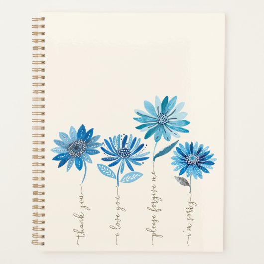 Ho'oponopono & Boheemse blauwe bloemen Planner (Voorkant)