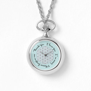 Ho'oponopono & Flower of Life Horloge