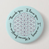 Ho'oponopono & Flower of Life Ronde Button 7,6 Cm (Voorkant)