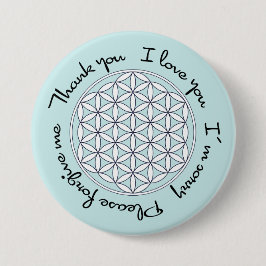 Ho'oponopono & Flower of Life Ronde Button 7,6 Cm