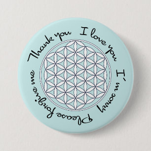 Ho'oponopono & Flower of Life Ronde Button 7,6 Cm