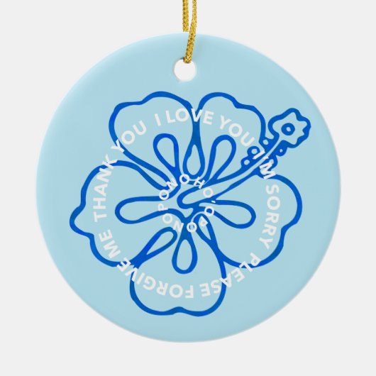 Ho'oponopono Gebed Ik hou van je Keramisch Ornament (Voorkant)