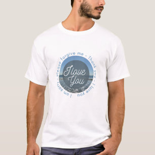 Ho'oponopono-gebed met oceaanachtergrond t-shirt