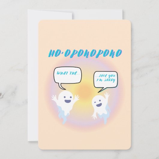 Ho'oponopono Ghosts Healing & Grappige Tweetonige Kaart (Voorkant)