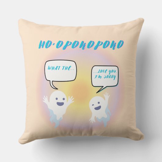 Ho'oponopono Ghosts Healing & Grappige Tweetonige Kussen (Achterkant)