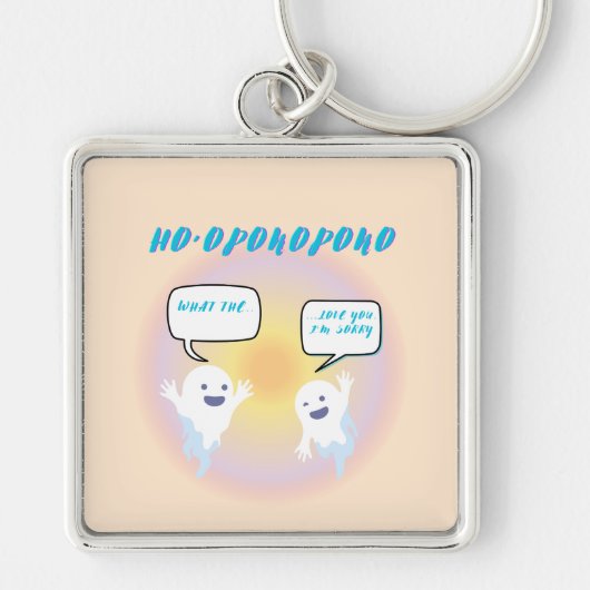 Ho'oponopono Ghosts Healing & Grappige Tweetonige Sleutelhanger (Voorkant)