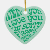 Ho'oponopono Hartvormige tekst Groen Keramisch Ornament (Voorkant)