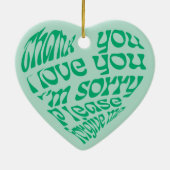 Ho'oponopono Hartvormige tekst Groen Keramisch Ornament (Achterkant)