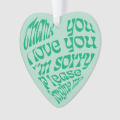 Ho'oponopono Hartvormige tekst Groen Ornament (voorkant)