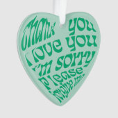 Ho'oponopono Hartvormige tekst Groen Ornament (voorkant)