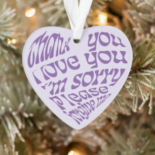 Ho'oponopono Hartvormige tekst Paarse Ornament