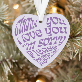 Ho'oponopono Hartvormige tekst Paarse Ornament