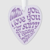 Ho'oponopono Hartvormige tekst Paarse Ornament (voorkant)