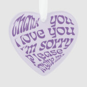 Ho'oponopono Hartvormige tekst Paarse Ornament (voorkant)