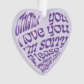 Ho'oponopono Hartvormige tekst Paarse Ornament (voorkant)