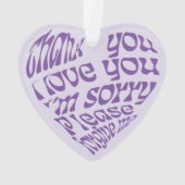 Ho'oponopono Hartvormige tekst Paarse Ornament (achterkant)