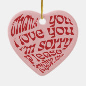 Ho'oponopono Hartvormige tekst Rood Keramisch Ornament (Achterkant)