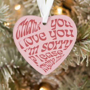 Ho'oponopono Hartvormige tekst Rood Ornament
