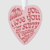 Ho'oponopono Hartvormige tekst Rood Ornament (voorkant)