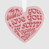 Ho'oponopono Hartvormige tekst Rood Ornament (voorkant)